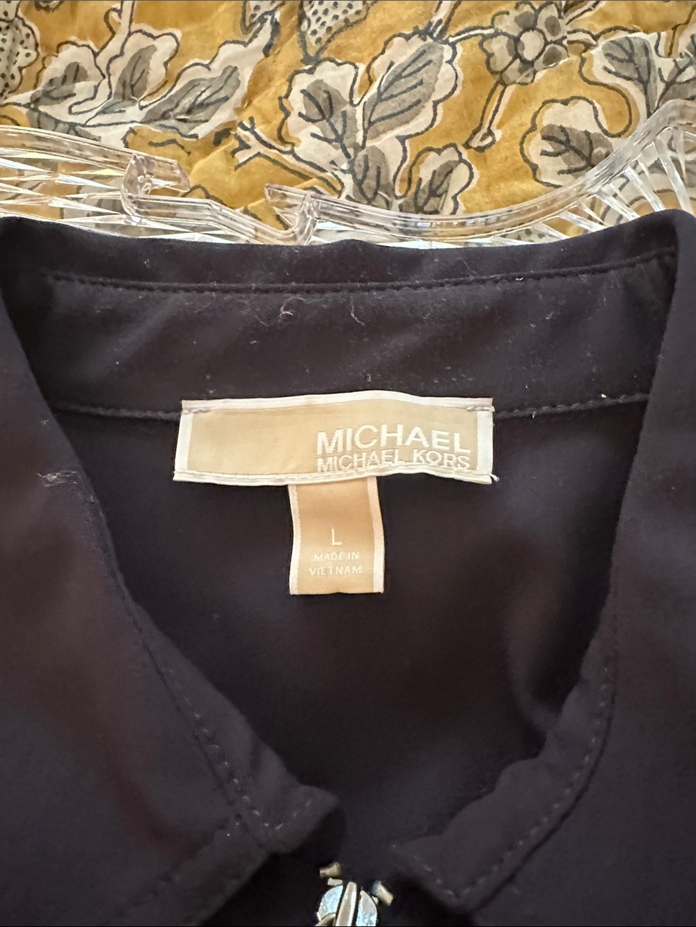 Michael Kors BlackZip-Front Shirt Dress with Tie Belt - Picture 4 of 5